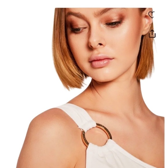 Michael Kors Women White Embellished One-Shoulder One-Piece Swimsuit Size US 16 - Picture 6 of 12